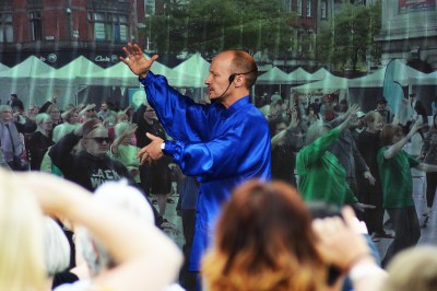 turtlelodeghealing.co.uk image: Jason teaching Tai Chi in Old Market Square, Nottingham